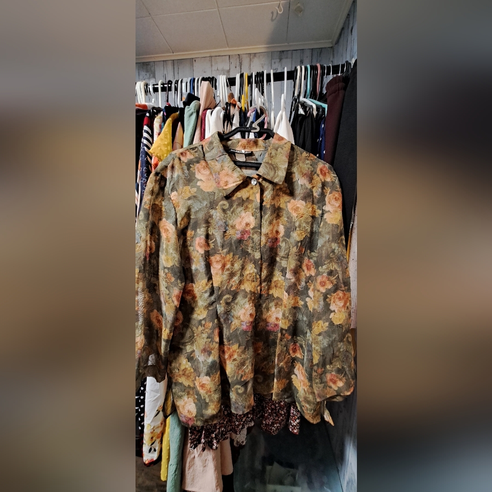 Floral Button-Up Blouse